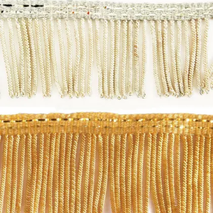 10 Meter 5cm Goldan & Silver Bullion Wire Fringe French Tassel Metal