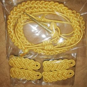 Gold Ceremonial Military Aiguillette with Matching Shoulder Boards