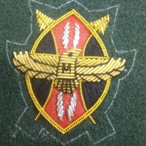 Heraldic Winged Eagle over Split Shield Gold Bullion Badge