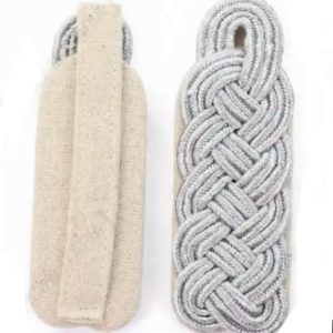 Silver Braided Military Shoulder Boards – Interwoven Officer Epaulettes (Pair)