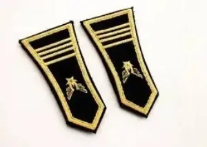 Premium Hand-Embroidered Bullion Shoulder Boards – Gold Wire Rank Epaulettes for Uniforms