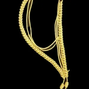 Deluxe Gold Uniform Aiguillette with Metallic Accents